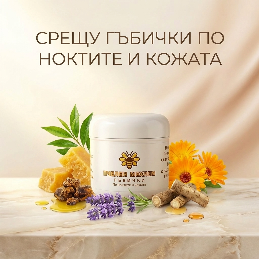 Пчелен мехлем при гъбички по ноктите и кожата